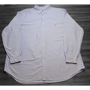 Ralph Lauren Men’s 3XLT Iconic Blue Oxford Shirt Long Sleeve Heritage Preppy